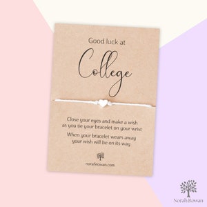 Bracelet de voeux de bonne chance à l'université, cadeau pour un nouvel établissement universitaire, cadeau de rentrée des classes, bracelet d'amitié pour la rentrée universitaire, carte pour une nouvelle université