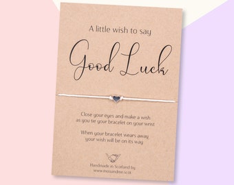 Good Luck Wish Bracelet, Good Luck Gift, Good Luck Card,  A Little Wish To Say Good Luck Friendship Bracelet, Good Luck Present