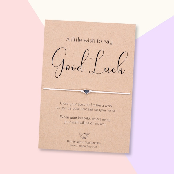 Good Luck Wish Bracelet, Good Luck Gift, Good Luck Card,  A Little Wish To Say Good Luck Friendship Bracelet, Good Luck Present