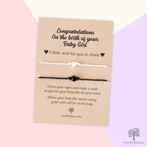 Bracelets de vœux pour la naissance d'une petite fille, cadeau pour un nouveau père et une maman, nouveaux parents partageant des bracelets d'amitié, cadeau pour un nouveau bébé