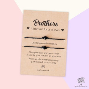 Bracelet voeux de frère, bracelets assortis pour frères, carte de frère, cadeau d'anniversaire de frère, bracelets à partager
