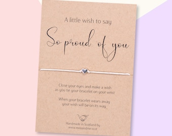 Proud Of You Wish Bracelet, Congratulations Gift, So Proud Of You Friendship Bracelet, Graduation Card, Exams Gift, Passing Out Gift