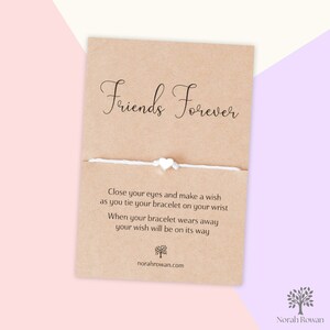 Bracelet de souhaits d'un ami, cadeau d'un ami, carte Friends Forever, bracelet de l'amitié, bijoux faire un vœu, bijoux pour elle, cadeau meilleure amie