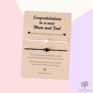 Bracelets de voeux pour un nouveau papa et une maman, cadeau pour maman et papa, nouveaux parents partageant des bracelets d'amitié, cadeau pour nouveau bébé