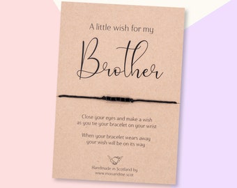 Brother Wish Bracelet, Brother Birthday Card, Brother Gift, Brother Friendship Bracelet, Brother Bracelet, Brother Present, Brother Jewelry