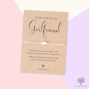 Bracelet petite amie, cadeau petite amie, bracelet souhaits de petite amie, bracelet pour elle, bracelet d'amitié petite amie, carte d'anniversaire petite amie