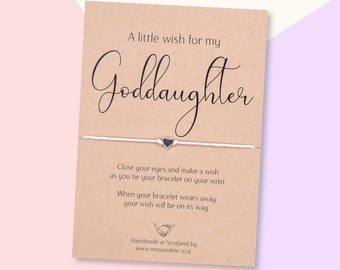 Goddaughter Wish Bracelet, Goddaughter Card, Goddaughter Gift, Goddaughter Friendship Bracelet, Christening, Baptism, Naming Ceremony