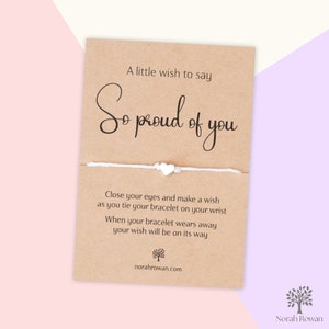 Bracelet de souhaits fier de vous, cadeau de félicitations, bracelet de l'amitié Tellement fier de vous, carte de remise des diplômes, cadeau d'examens, cadeau d'évanouissement