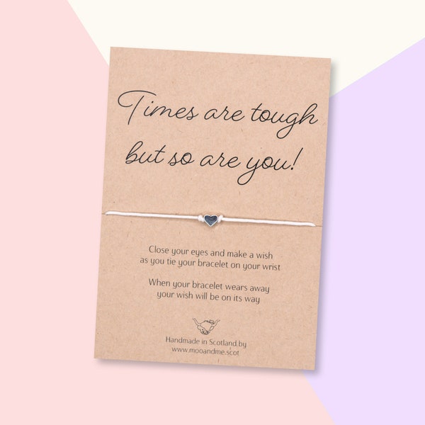 Times Are Tough Wish Bracelet,  Missing You Gift, Thinking Of You Gift, Friendship Bracelet, Lockdown Present, Socially Distanced Gift