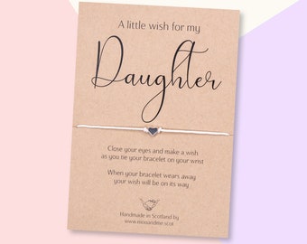 Daughter Wish Bracelet, Daughter Birthday Card, Daughter Gift, Daughter Friendship Bracelet, Daughter Jewellery, Daughter Present