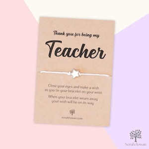 Bracelet de voeux de remerciement pour enseignant, cadeau de remerciement pour enseignant, cadeau de fin d'année, cadeau de remerciement pour enseignant, remerciement pour enseignante