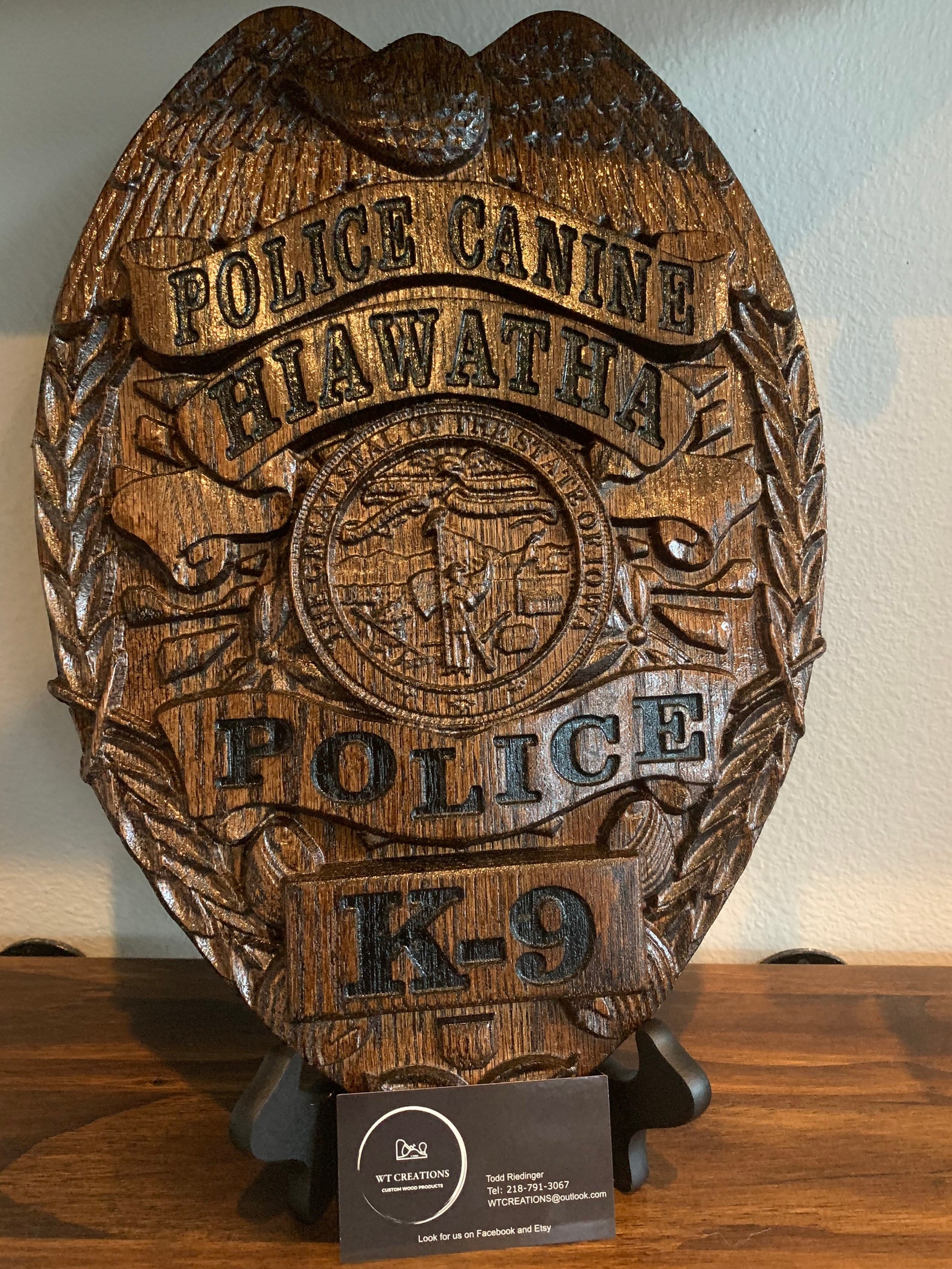 Wooden Police Badge Plaques Fire and Military Etsy