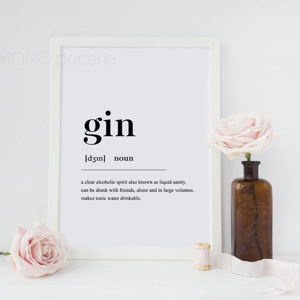 Gin Definition Etsy UK