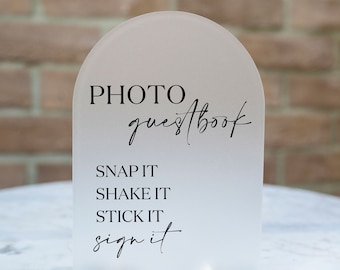 Photo Guestbook Acrylic Arch Sign, Wedding Guestbook Sign