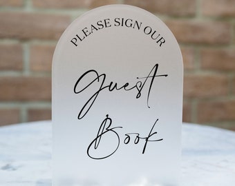 Frosted Acrylic Arch Wedding Guestbook Sign