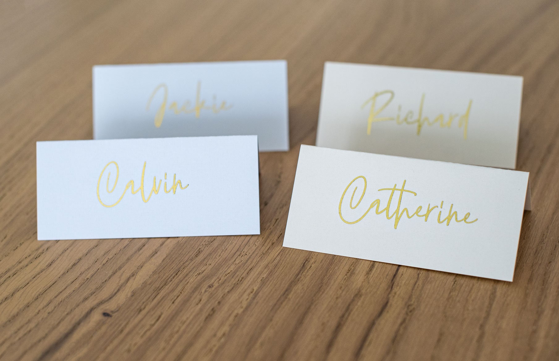 72 Silver & Gold Foil Place Cards – Wedding Seating Table Cards By Victoria Lynn, Elegant Reception
