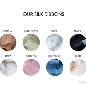 Modern mocha silk ribbon place card image 5