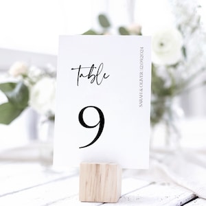 Personalised Table Number Cards - Modern Table Numbers - Wedding Table Numbers - Reception Table Cards -