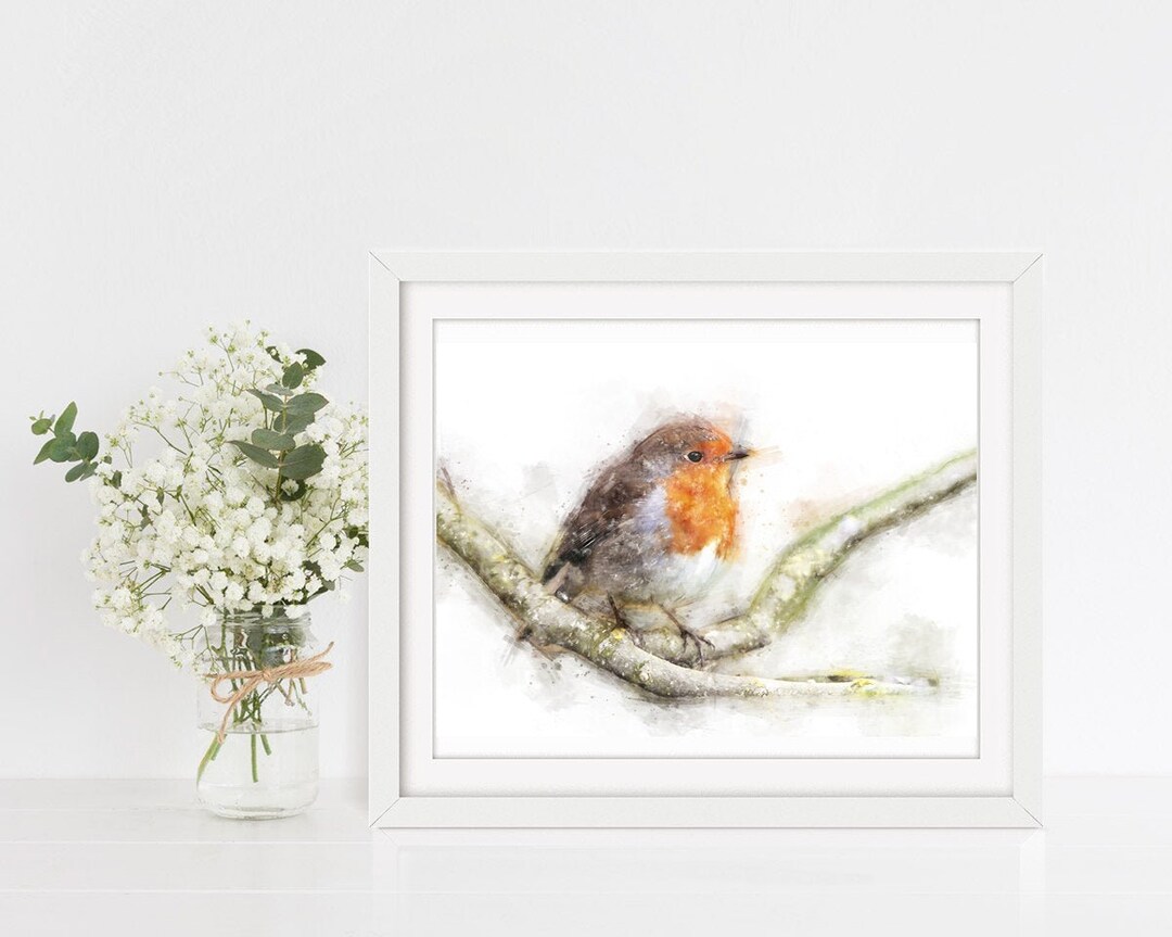 Watercolor Robin, Wall Art Print, Bird Print - Etsy
