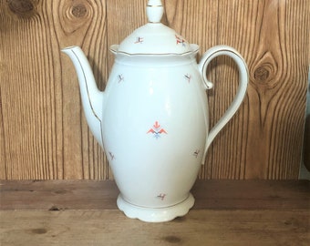 Vintage Bavaria Germany Porcelain Coffee Pot, Art Deco Coffee Pot, Carafe With Lid, Valentine’s Day Gifts, Kitchen Gift for Her, Kitchen Pot