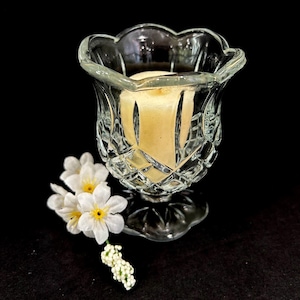 Vintage Homco Tulip Votive Candle Holder: 1970s Shabby Chic Decor