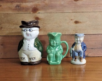 Vintage English Toby Creamers, Kitchen Gifts for Her, Bestie Gift, Funny Gifts for Him, Toby Creamers for Her, Table Decor Gifts