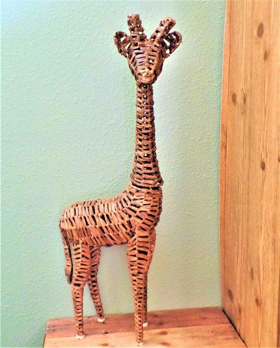 Vintage Tall Rattan Giraffe Floor Standing Giraffe Animal - Etsy