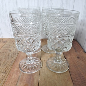 Vintage Anchor Hocking Wexford Water Goblets - Set of 4