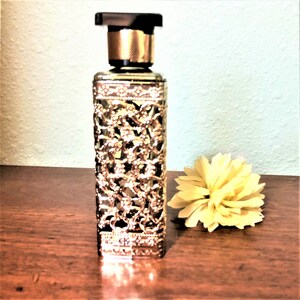 Vintage Gold Filigree Perfume Bottle: Hollywood Regency Decor