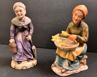 Norleans Japan Figurine Musicians in Blue and White in Victorian