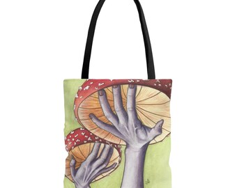 Tote Bag Mushroom Hand Art Print