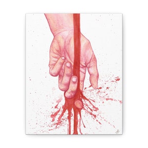 Kunstdruck Blut auf meinen Händen Gemälde Leinwand Galerie Wraps