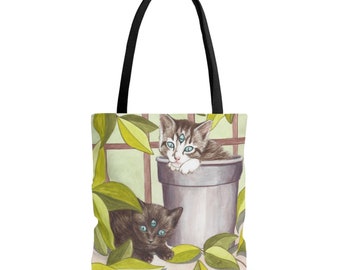 Tote Bag Triclops Cats Art Print