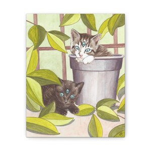 Art Print Triclops Cats Painting Canvas Gallery Wraps
