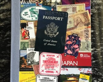 Travel Journal -Trip Planner -Travel Packing List -Travel Highlights- Travel Memories - original art collage cover by David Kent Whitlock