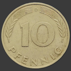 German Coin - 1981 D - 10 Pfennig