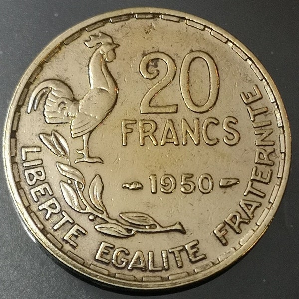Monnaie France - 1950 3 plumes- 20 Francs Georges Guiraud