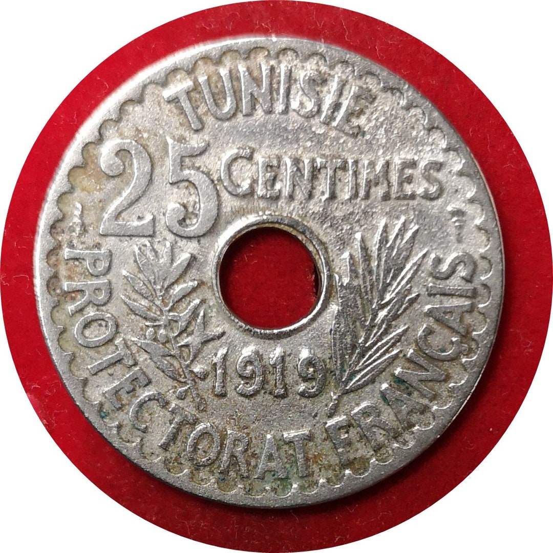 Tunisia Currency 1919 25 Centimes Muhammad Al nasir French Protectorate Tunisia Currency 1919 25 Centimes Muhammad Al nasir French Protectorate