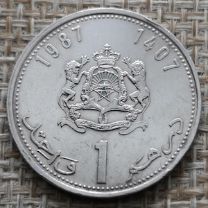 Morocco Currency - 1407 (1987) - 1 Dirham Hassan II 3rd effigy - VF