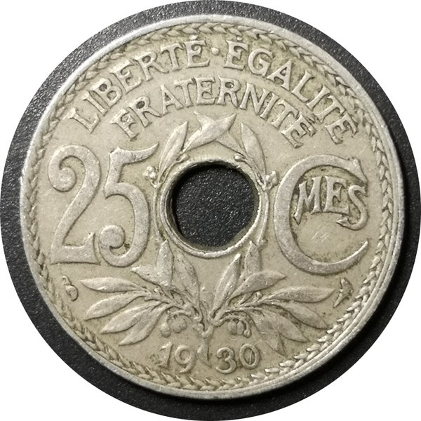 Münze 1930 – Frankreich – 25 Centimes Lindauer ungestrichen, Kupfernickel – [KM#867a]