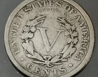 United States Coin - 1908 - 5 cents "Liberty Nickel" with "CENTS"