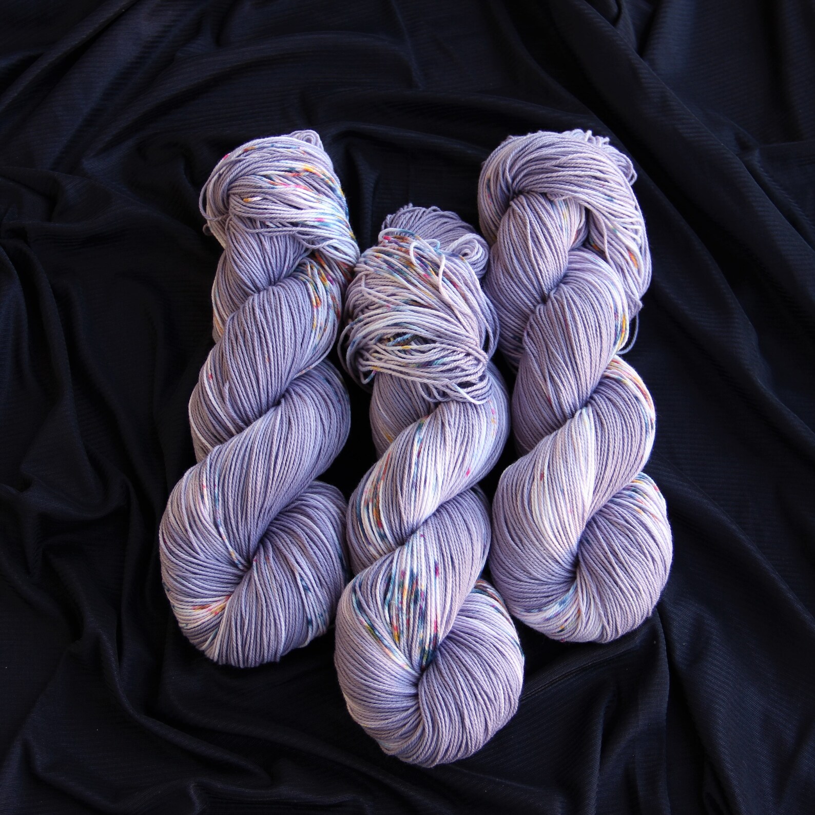 Hand dyed fingering cotton yarn Burgand lilac speckled yarn Etsy