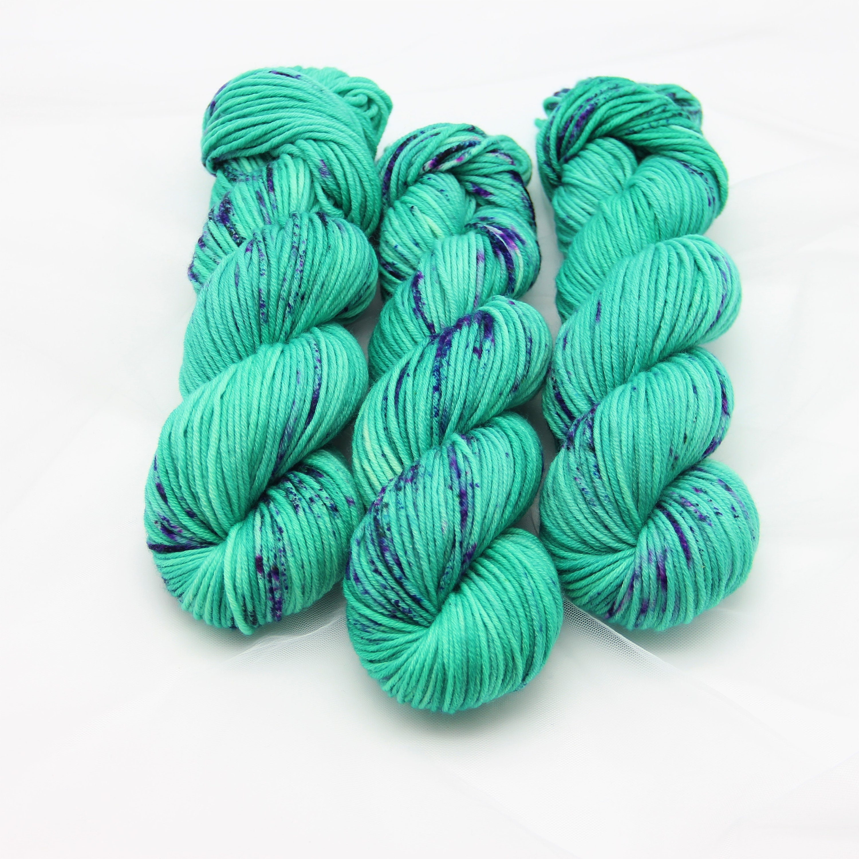 Hand dyed neon yarn Merino mint emerald wool yarn Space Etsy