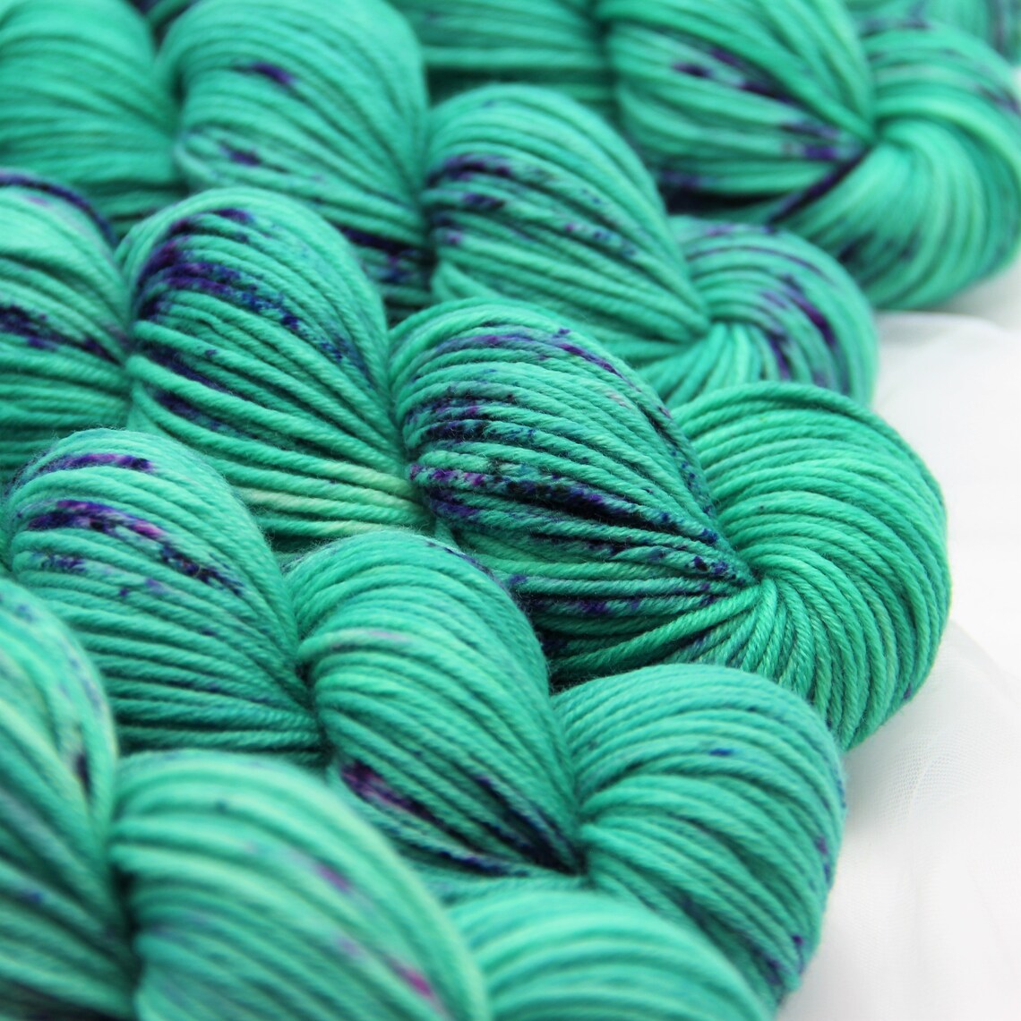 Hand dyed neon yarn Merino mint emerald wool yarn Space Etsy