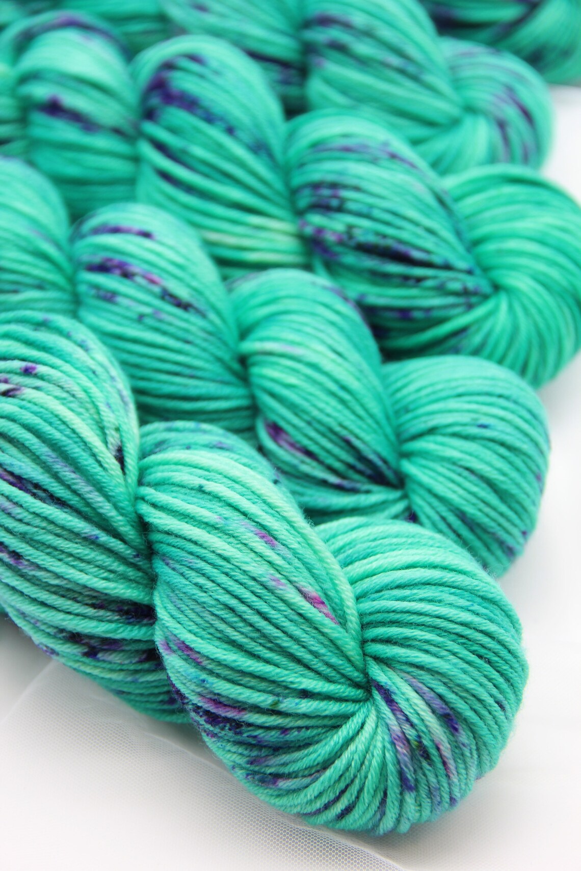 Hand dyed neon yarn Merino mint emerald wool yarn Space Etsy