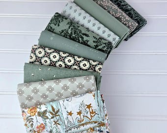 Evergreen Mist Green Fabric Bundle: Art Gallery Fabrics, Fat Quarters or Half Yards