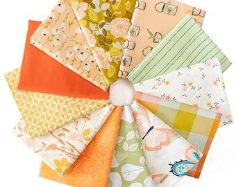 Curated Fat Quarter Bundle | 12 Pieces Art Gallery Fabric | Picnic Edition Spring Colors | CBBFQ311