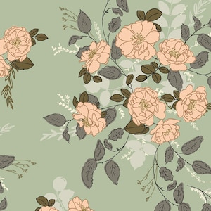 Marrell&#39;s Secret Garden HEH-52782 | Her & History Bonnie Christine | Art Gallery Fabrics | Half Yard | Fat Quarter |Floral Quilt Fabric