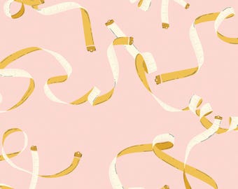 Measure Twice Sewing Theme Fabric Designed by AGF Studio featuring pink and yellow