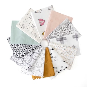 Curated Fat Quarter Bundle | 12 Pieces Art Gallery Fabric |Furry Friends Edition